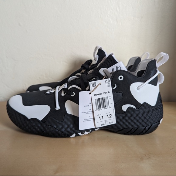 Adidas Harden Vol. 6 Black White Sneakers GV8704 Men's Size 11 James Harden - Picture 3 of 8